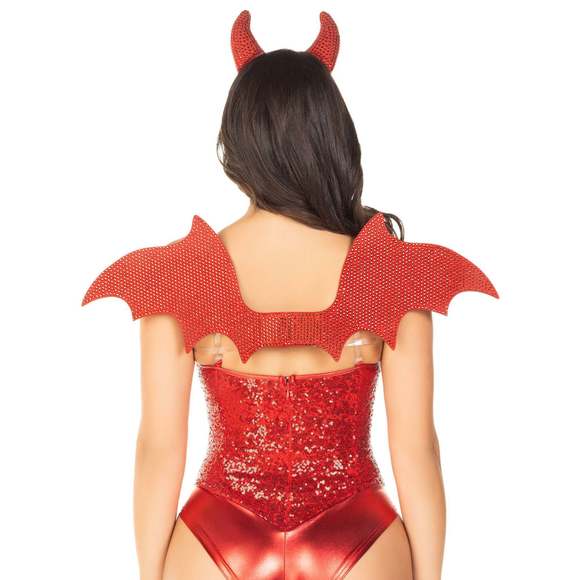 2 Pc Devil Kit, Includes Wings and Headband - Red - Picture 2 of 3